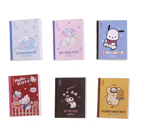 6Pcs 1/12 Dollhouse Mini Notebook Exercise Book Model Dollhouse Study Decoration Dolls House School Stationery Accessories