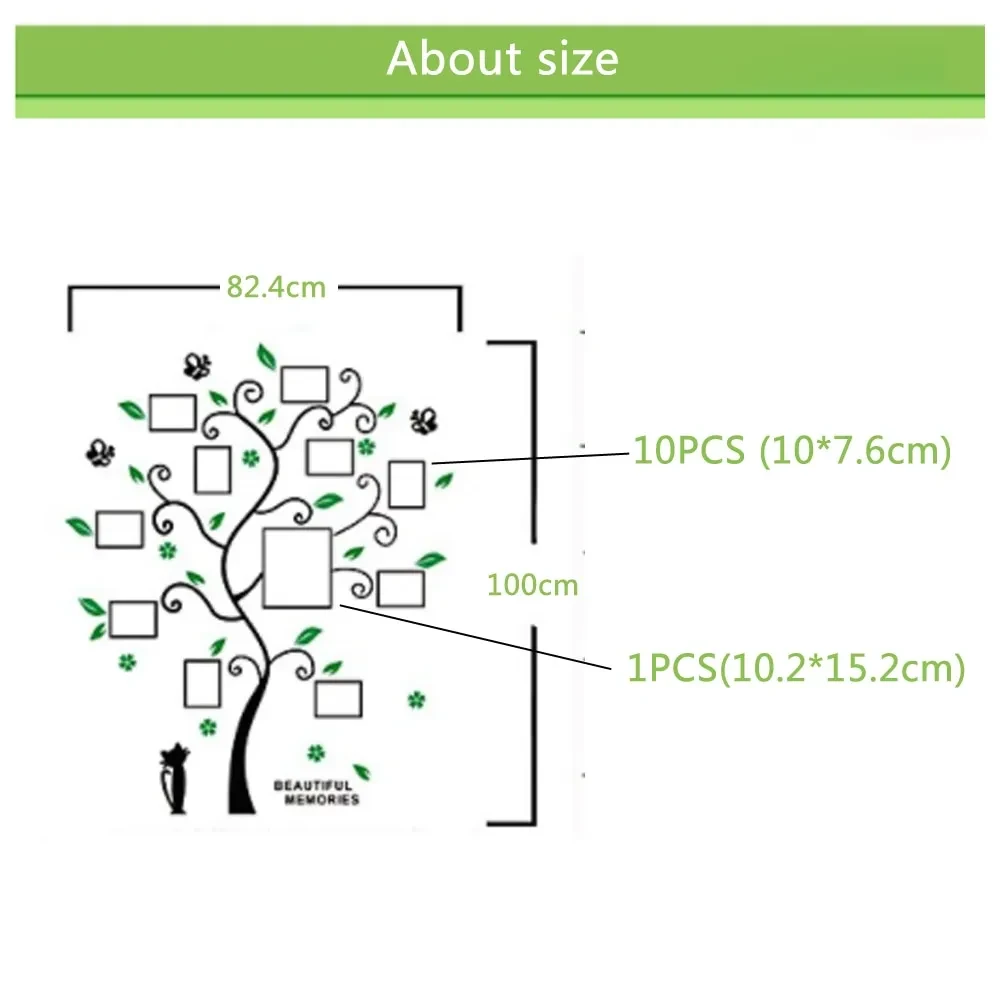 Family photo frame tree wall sticker