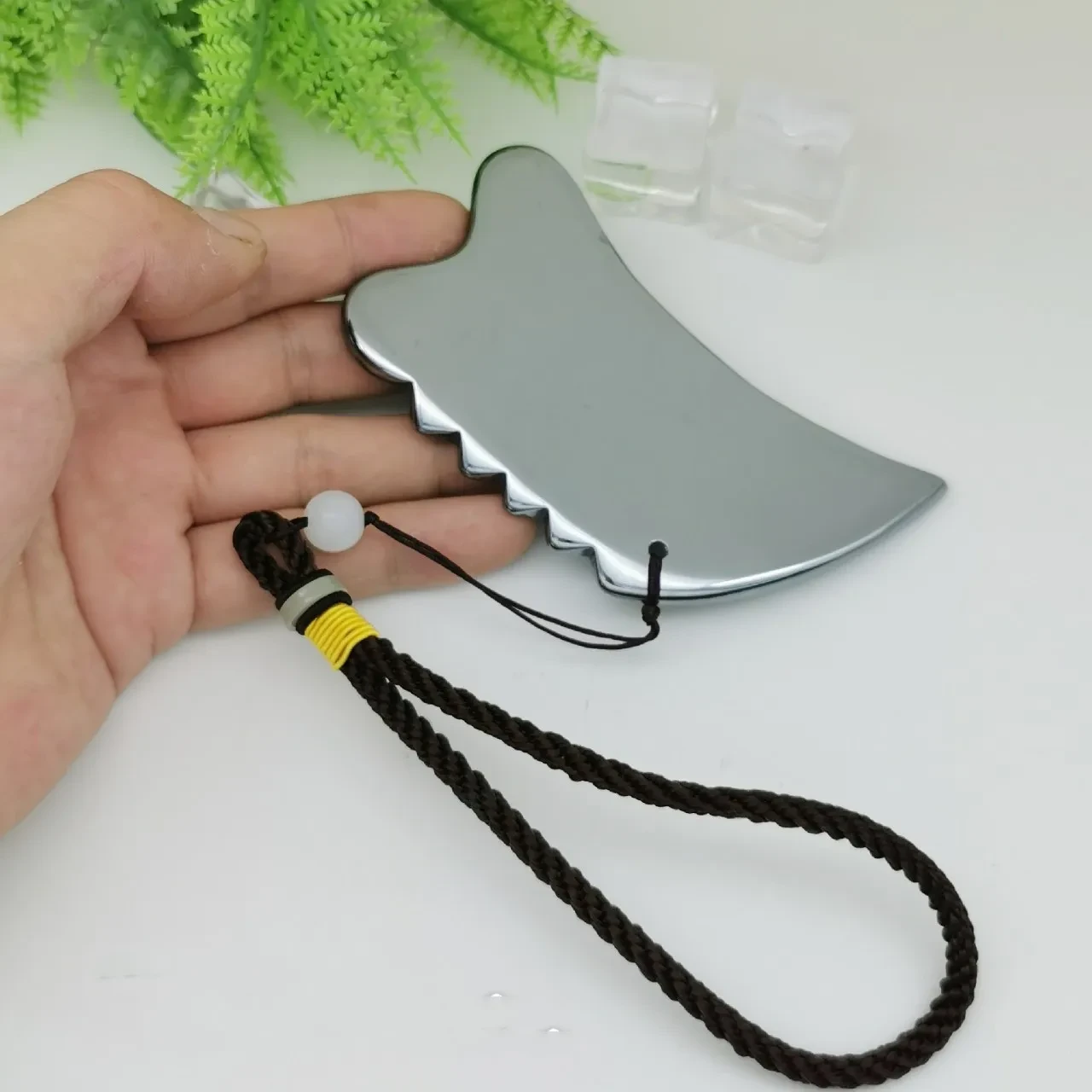 Natural Terahertz THz Energy Stone Scraping Board Activates Meridians