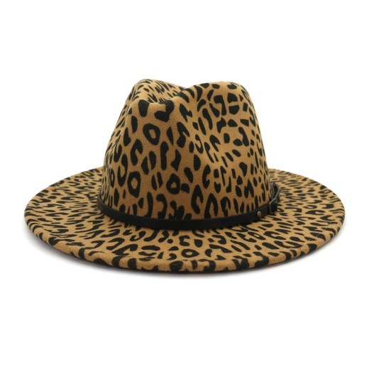 Couple Hat Leopard Print Woolen Top Hat