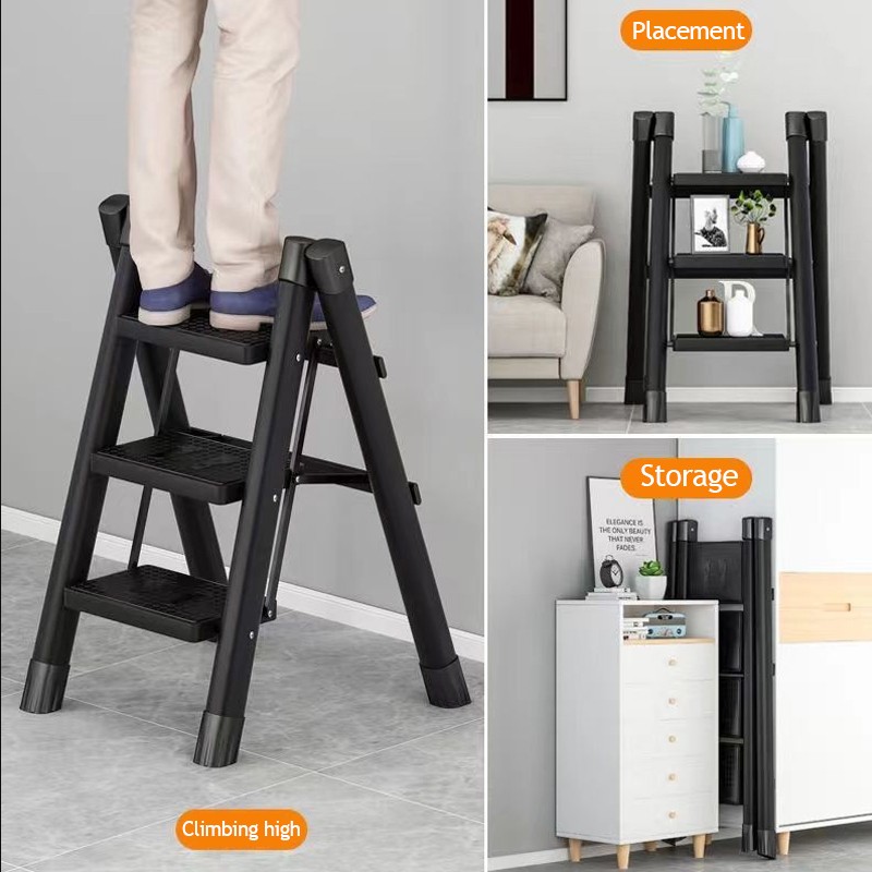 Multi-Functional Foldable Ladder  Portable Kitchen Step Stool, Folding Stair Chair, Flower Stand & Storage Shelf NZ