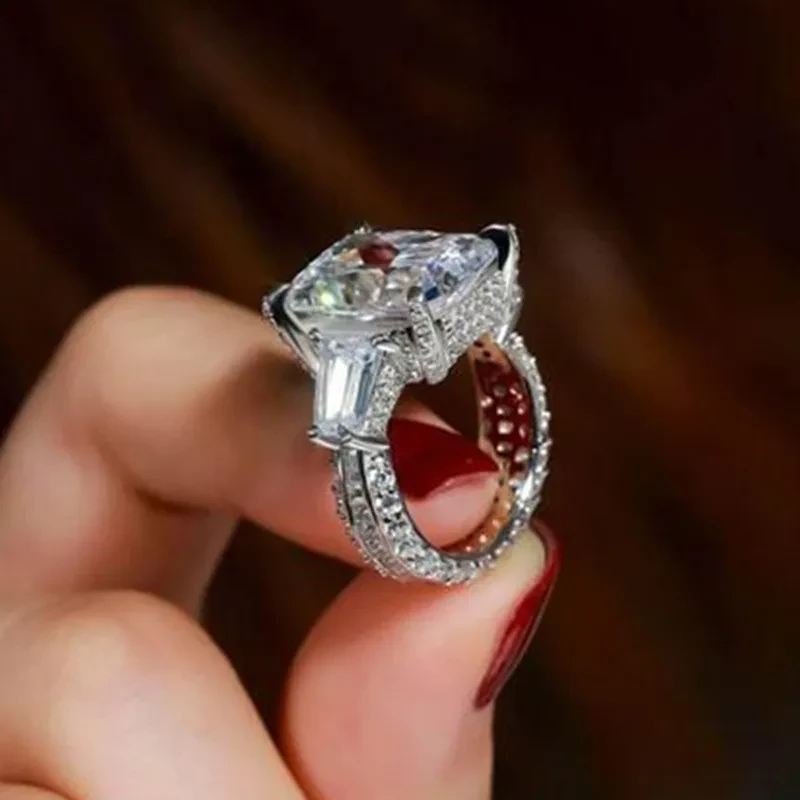 Square Zircon Stone Ring Female High-end Exhibition And Sale