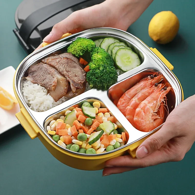 Stainless steel three grid lunch box