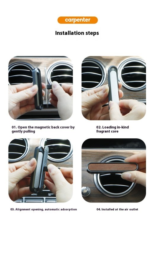 Car Aromatherapy Walnut Alloy Air Outlet Decoration