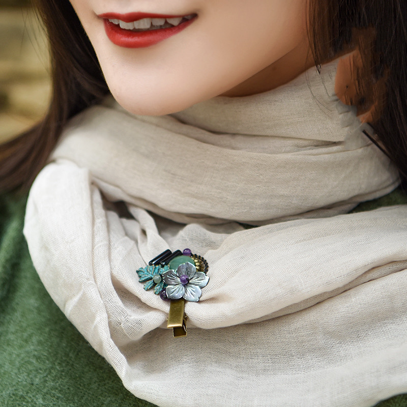 Retro Fashion Accessories Shell Flowers