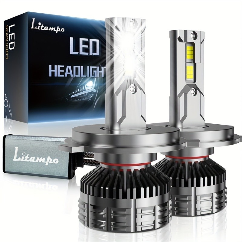 LITAMPO LED Headlight Bulb H4 H7 H11 9005 9006 120W 50000LM 6500K Car Replacement Upgraded Auto Light Bulb Can-Bus Error Free, High Low Beam, 800% Brighter