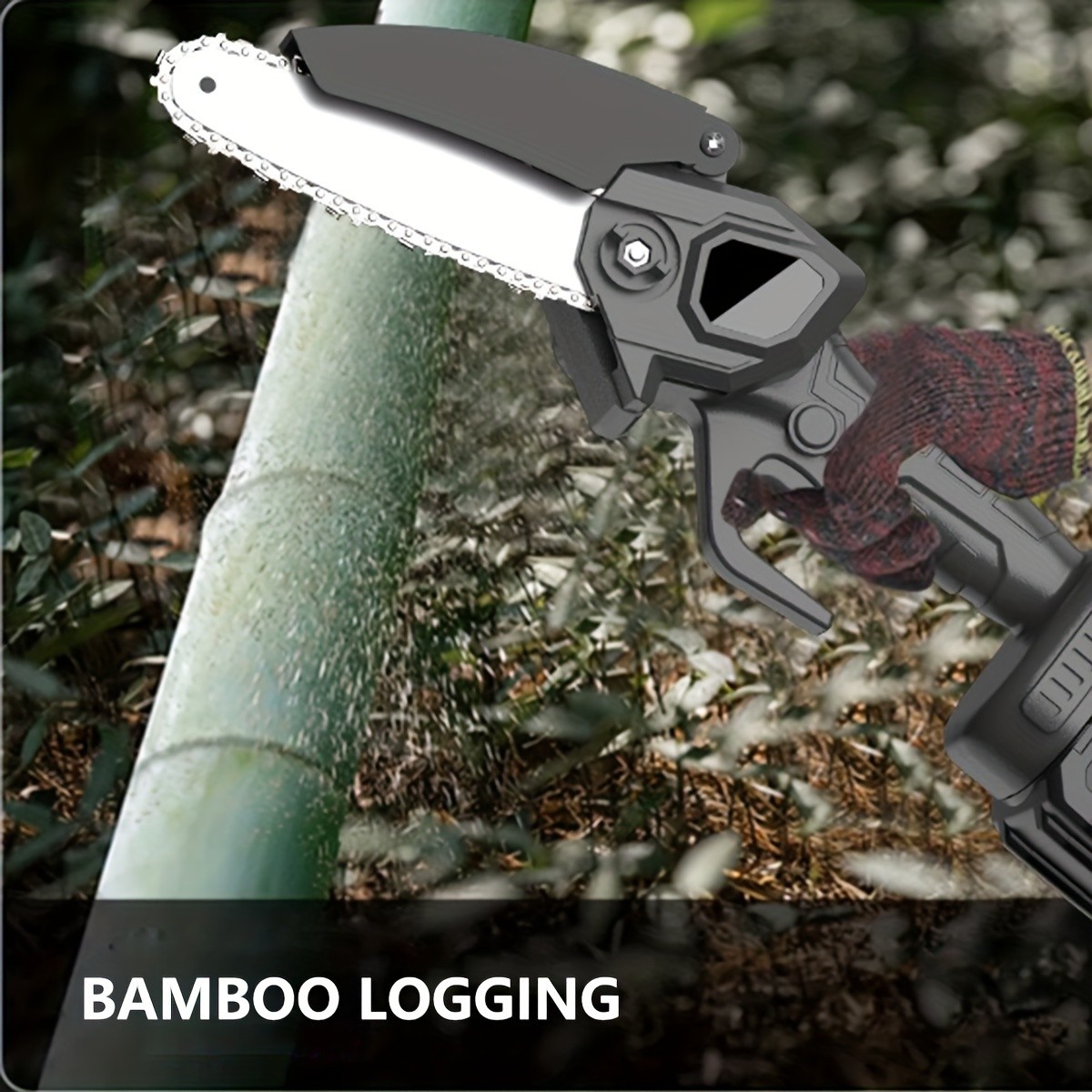 Mini Chain Saw, 6 Inch Handheld Chain Saw with Premium Splash Protection and Safety Lock, Handheld Portable Electric Chain Saw