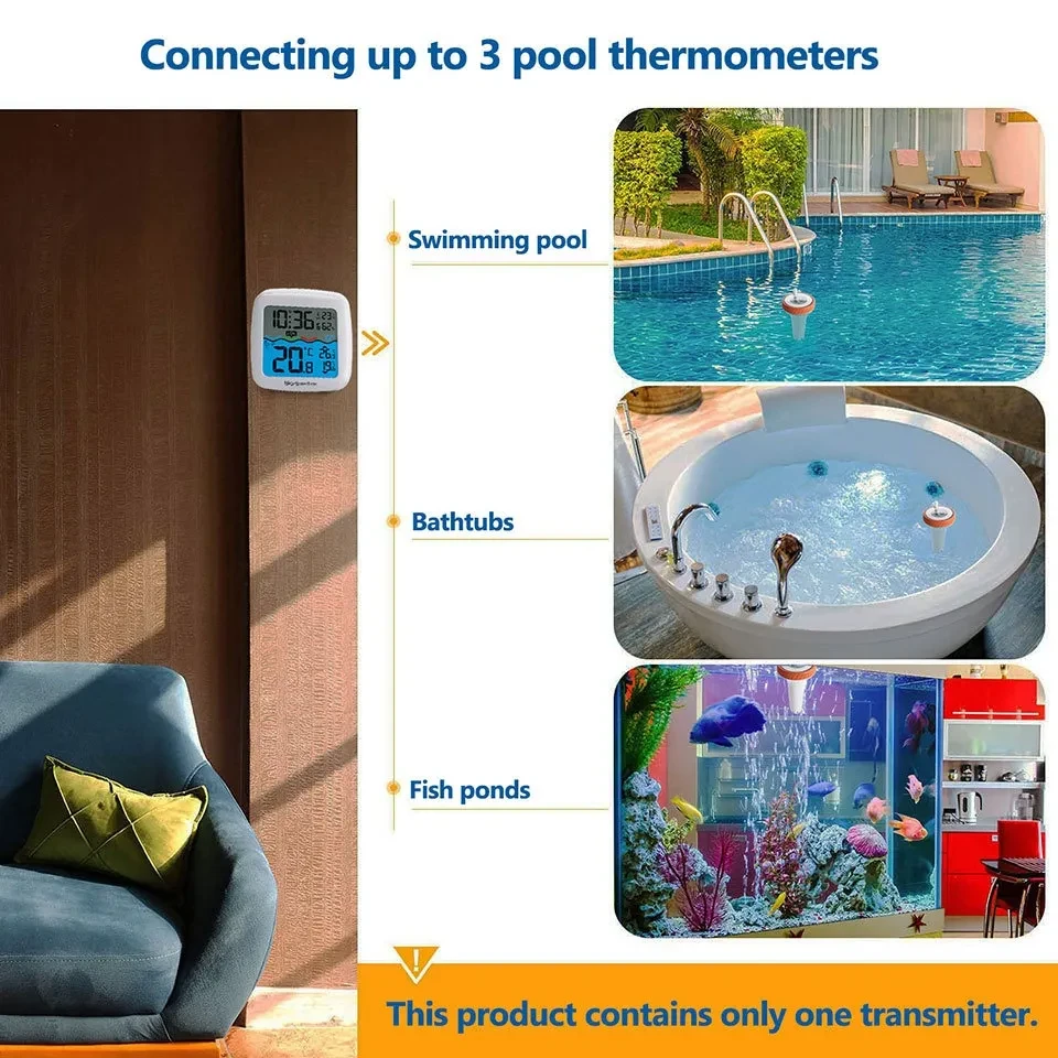 Wireless Swimming Pool Pool Bathtub Water Wireless Floating Fish Tank Fish Pond Thermometer
