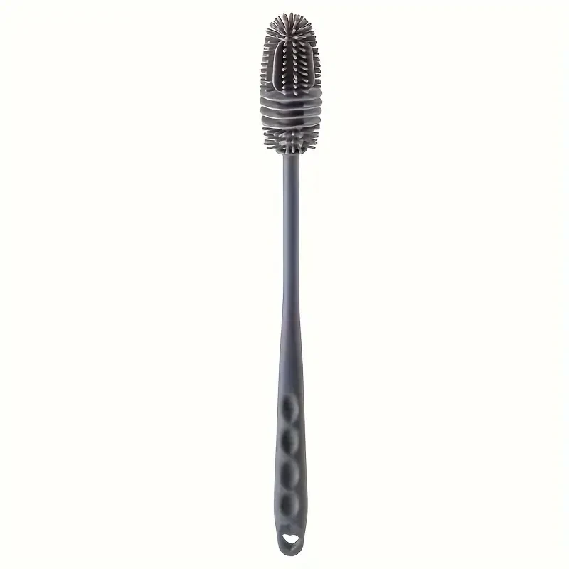 Ergonomic Long-Handle Silicone Brush - Durable & Flexible Deep Cleaning Brush for Bottles and Cups