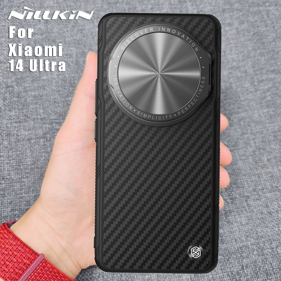 NILLKIN Carbon Fiber CamShield Back Cover for Xiaomi Mi 14 Ultra 5G  360 Full Camera Protection Case