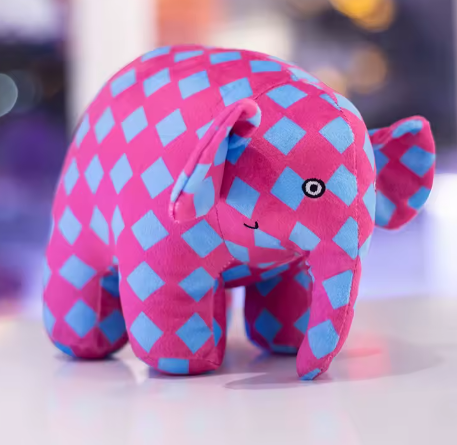 Children's Kawaii Anime Plush Toy Elmer the Elephant and the Bear Butter Cute Cartoon Plaid Elephant Emma Christmas Gift