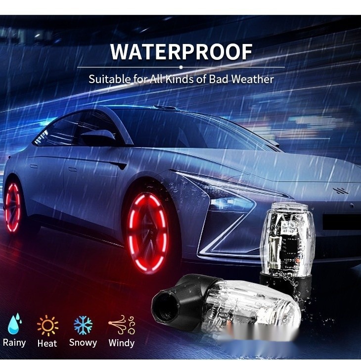 Wheel Hub Colorful Valve Light Bicycle Motorcycle Car Universal