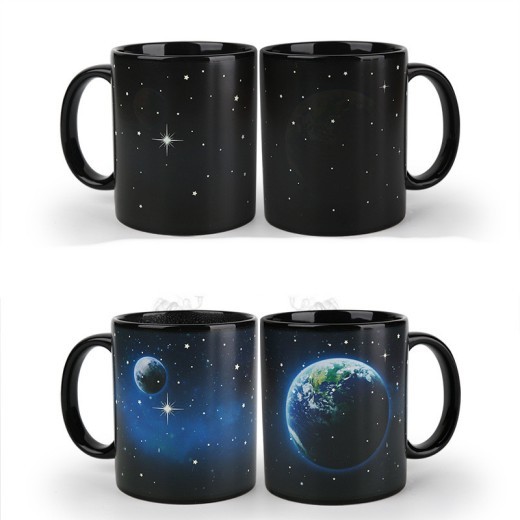 Starry Sky Earth Moon Temperature Sensitive Gradient Ceramic Mug