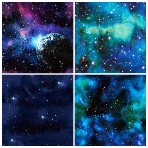 Earth Starry Sky DIY Journal Material Calico Paper