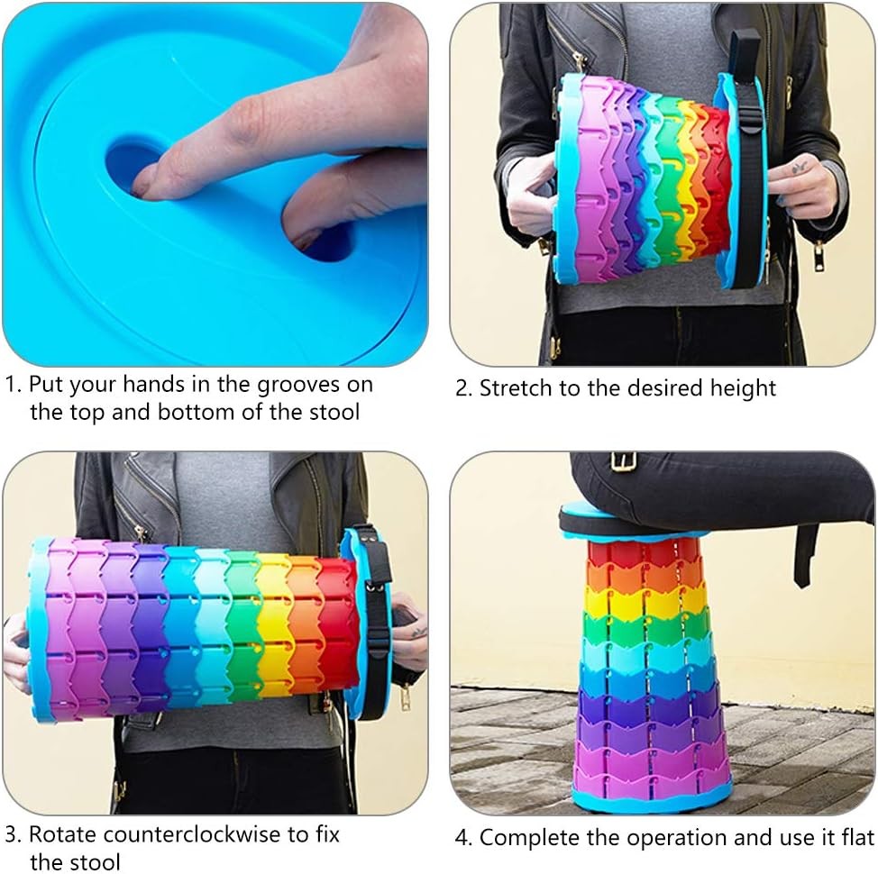 Folding Telescopic Stool Outdoor Portable Folding Chair, Travel, Fishing, and Queuing Stool