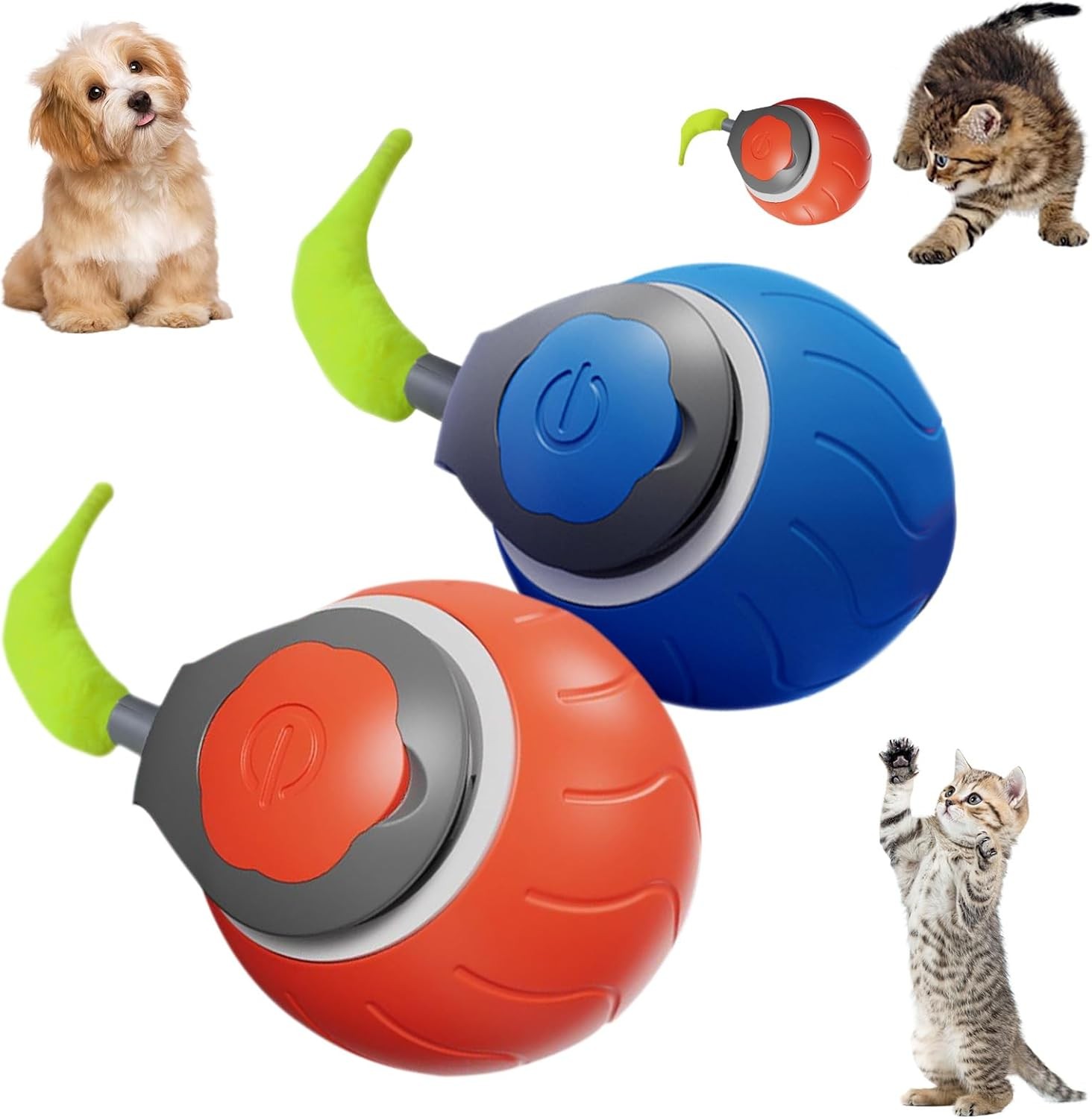 Speedy Tail 2.0 - Interactive Electric Rolling Ball with Teasing Tail  Smart Cat Toy for Indoor & Outdoor Fun
