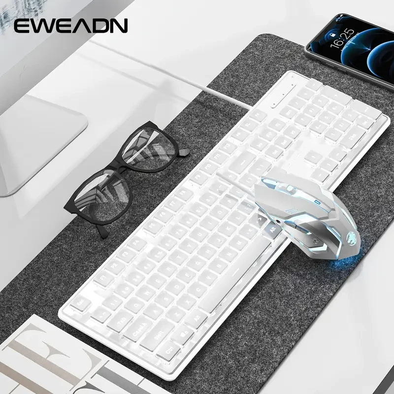 EWEADN Wired Gaming Keyboard and Mouse Set