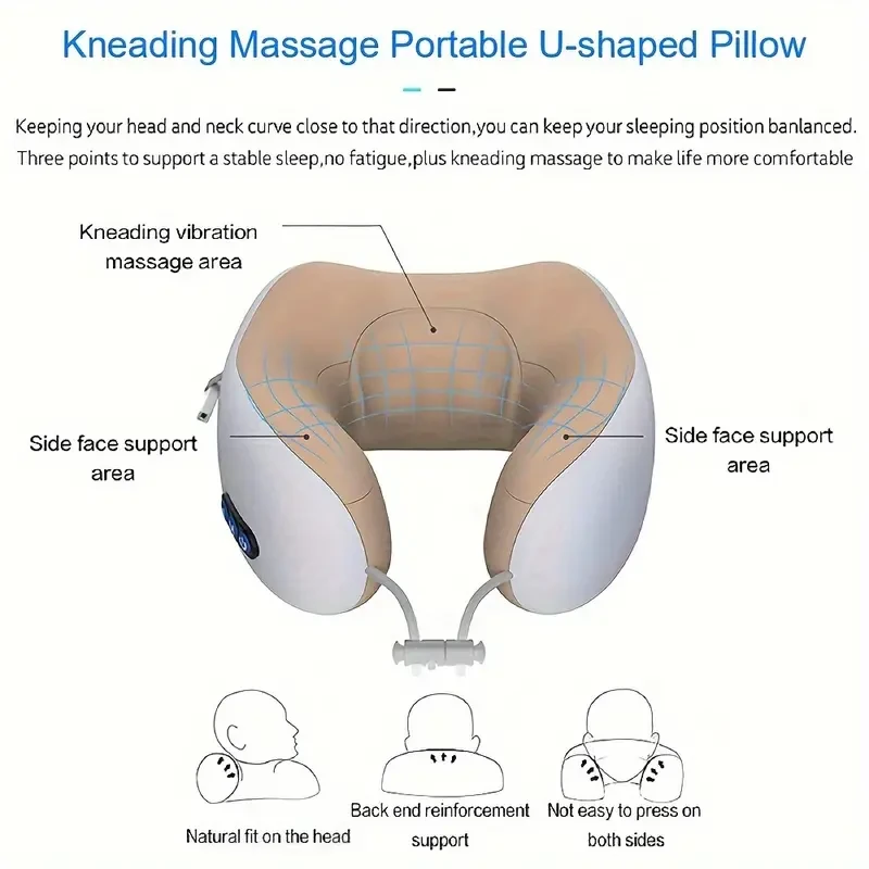 Electric U-Shaped Neck Massager with Heat and Memory Sponge