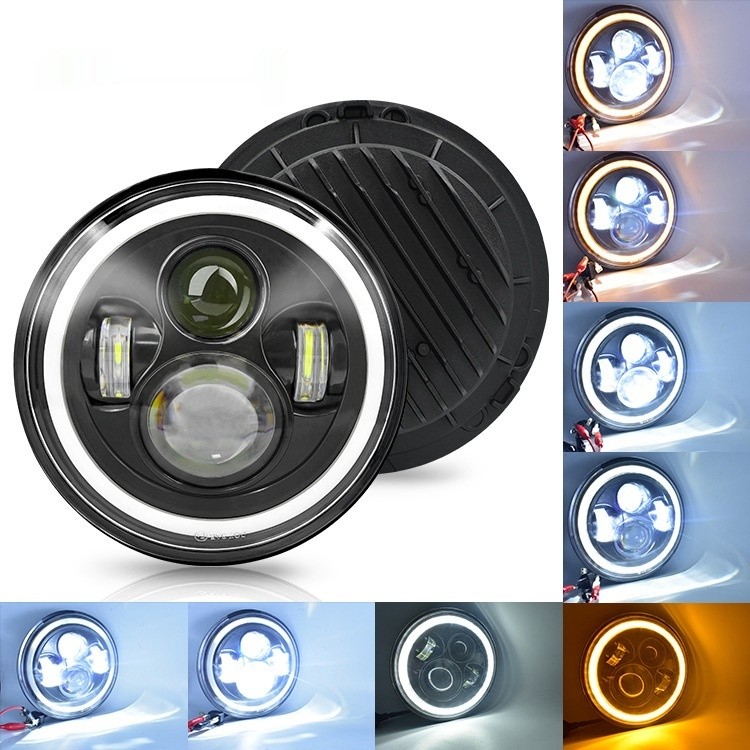Modified 7-inch RGB Angel Eye LED 50W Large Vehicle Light Work Light