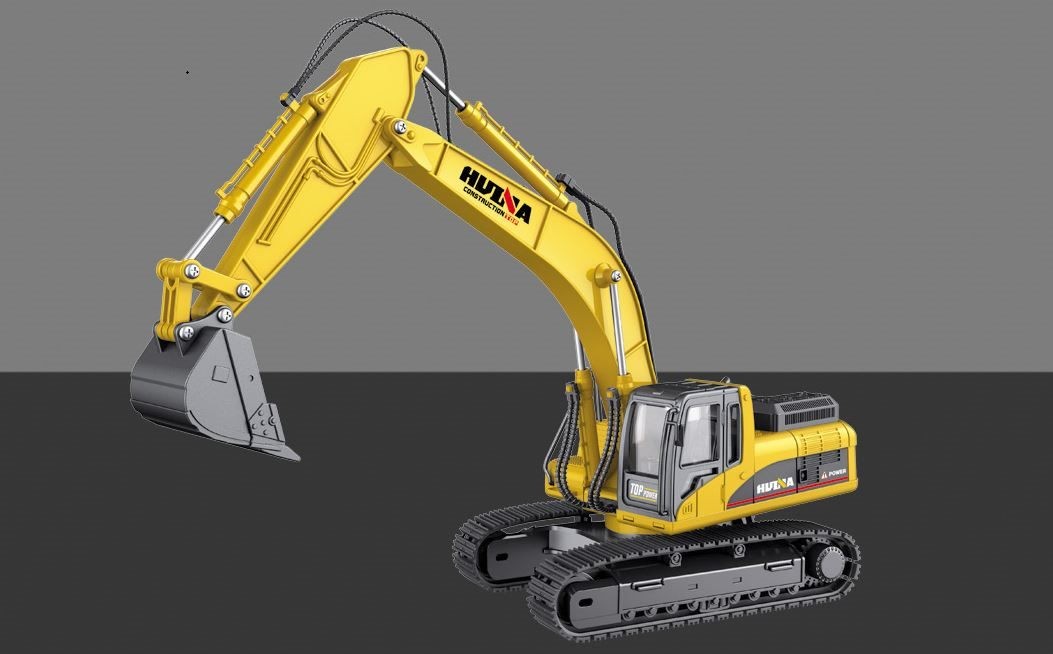 Die-cast Digger Excavator, HUINA 1:50, Die-cast Metal Excavator Model