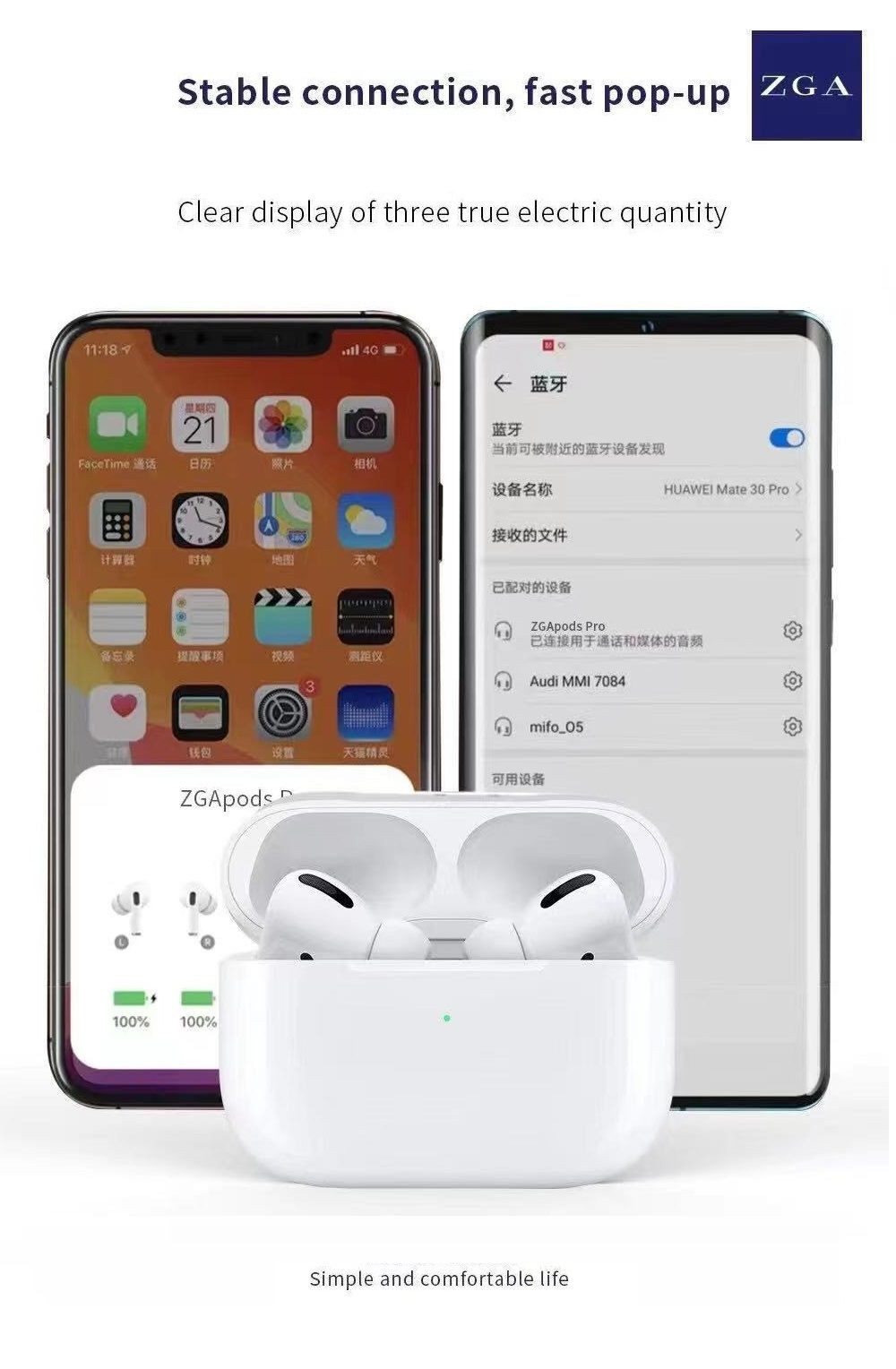 ZGA EarPods Pro, Wireless Earbuds. High Quality, Airpod Pro