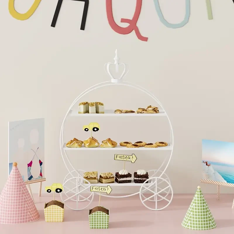 Golden European Style Crown Dessert Table Display Stand