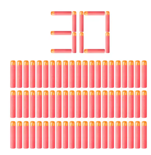 30Pcs Mega for Nerf 9.5cm Red Sniper Rifle Darts Bullets Mega Foam Refill Darts Big Hole Head Bullets for N-Strike Mega Series