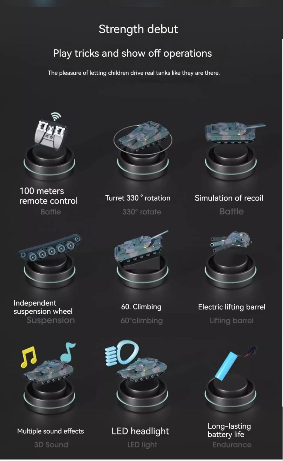 Tank, RC Tank, Remote Control Tank.12 CH, Army Green.