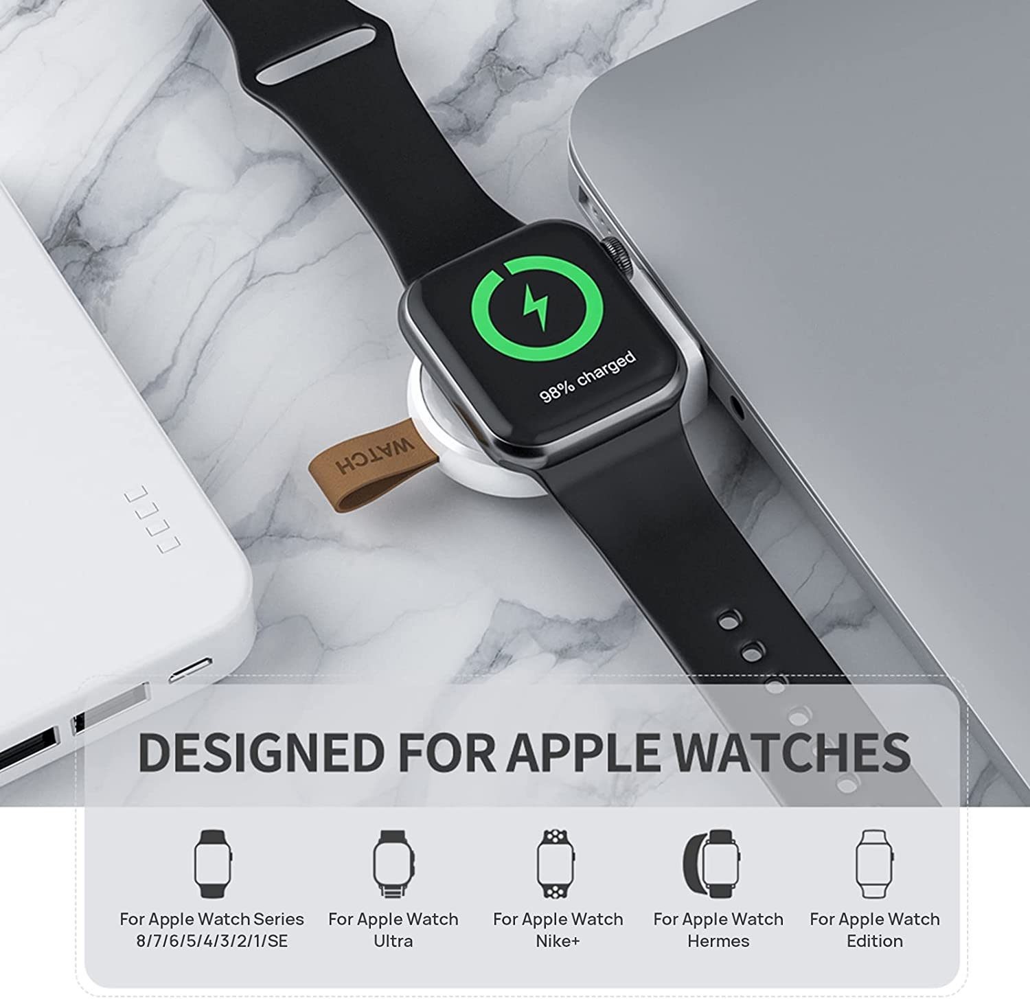Apple Watch Wireless Charger, USB, Portable.