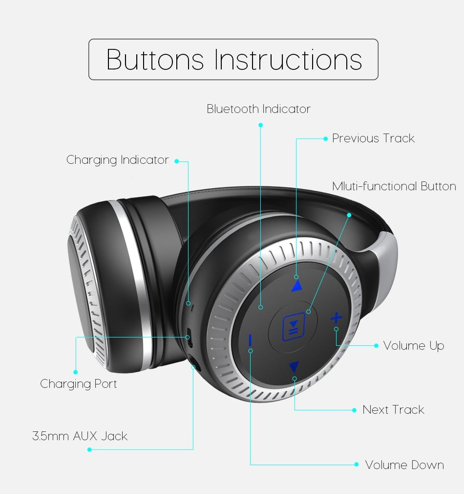ZEALOT B20 HiFi Stereo Bluetooth Headphone Wireless Headset Super Bass Over Ear