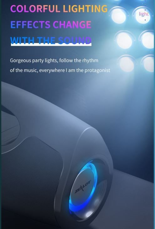 Bluetooth speaker, Zealot P1, 40W Loud Speaker,8000mAh, With Wire Microphone,