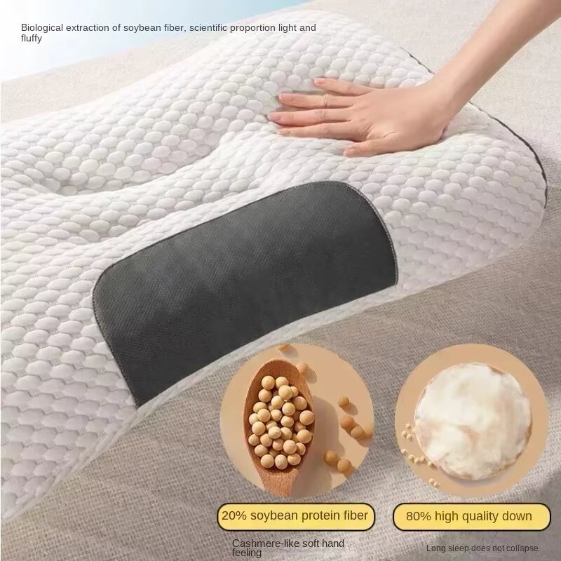 Honeycomb Massage Pillow  Cervical Support, Antibacterial, Anti-Mite, Sleep Aid, Home Pillow Core