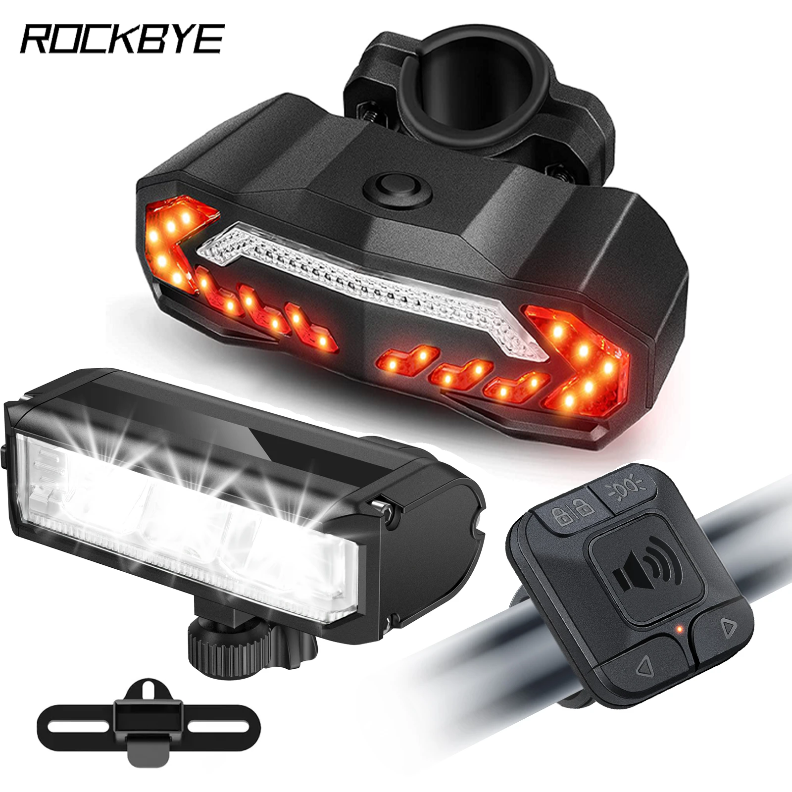Rockbye Bike Front Light with Horn Alarm and Remote Control