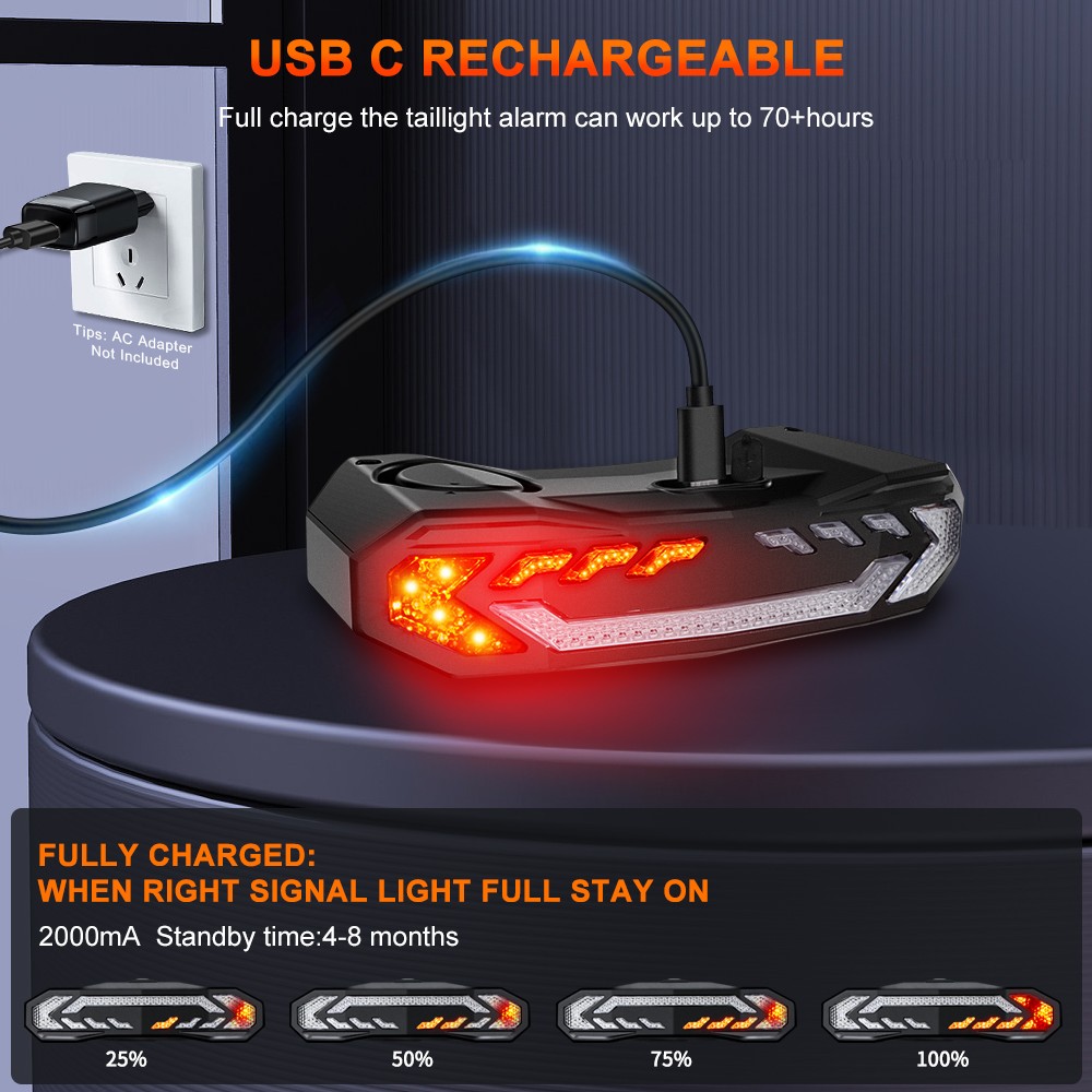 Rockbye Bike Front Light with Horn Alarm and Remote Control