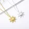 Fashion Cold Wind Retro Sun Flower Pendant Necklace Silver