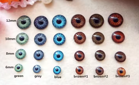 20pcs BJD eyes flat back 4 sizes 6 colors can be choose 6mm/8mm/10mm/12mm