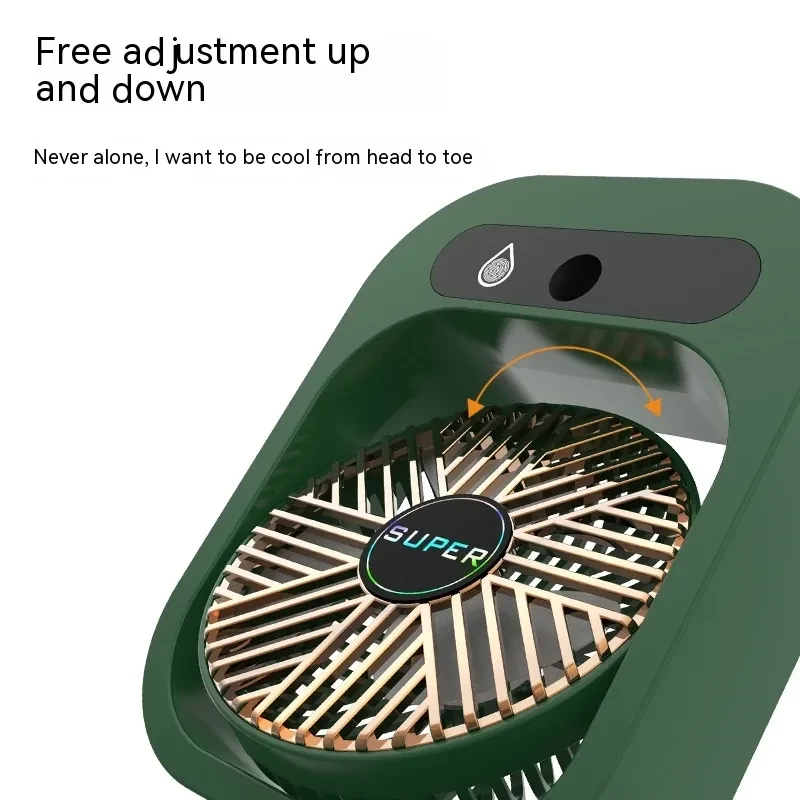 Air Conditioning Fan Desk Misting Fan Air Cooler Cooling USB Rechargeable Humidifier Portable Spray Fan With 3 Wind Speeds