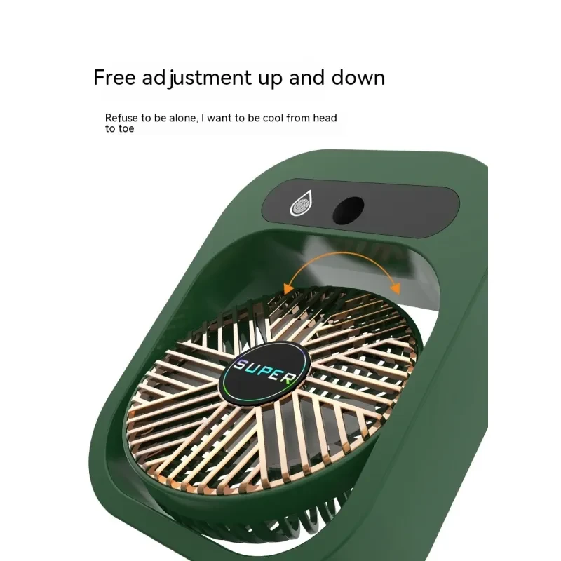 Air Conditioning Fan Desk Misting Fan Air Cooler Cooling USB Rechargeable Humidifier Portable Spray Fan With 3 Wind Speeds