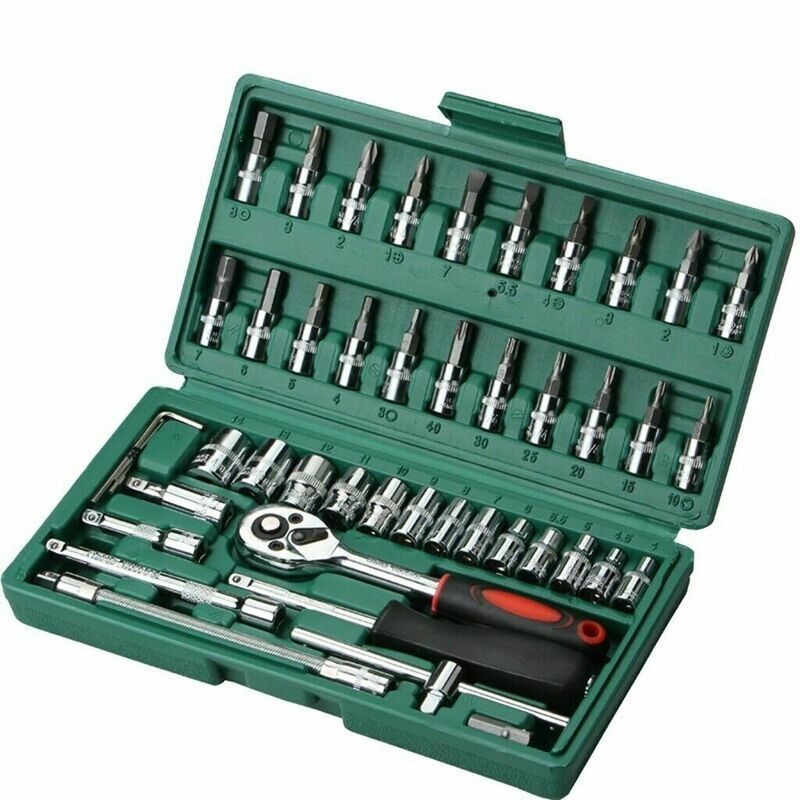 46pcs Ratchet Metric Socket Wrench Set