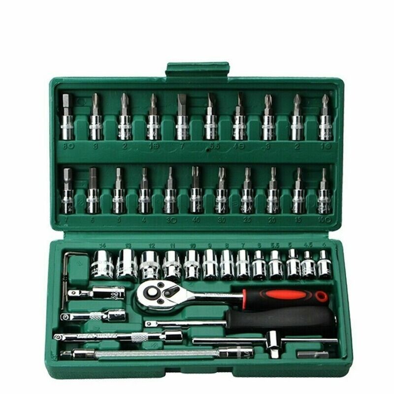 46pcs Ratchet Metric Socket Wrench Set
