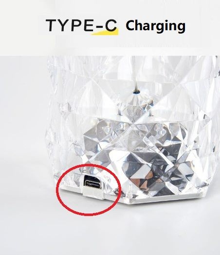 Rose Crystal Lamp with Touch and Remote Control, Big Size