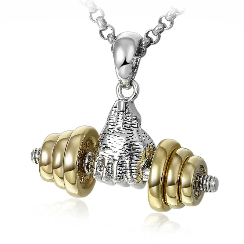 Fist Dumbbell Fashion Necklace Pendant