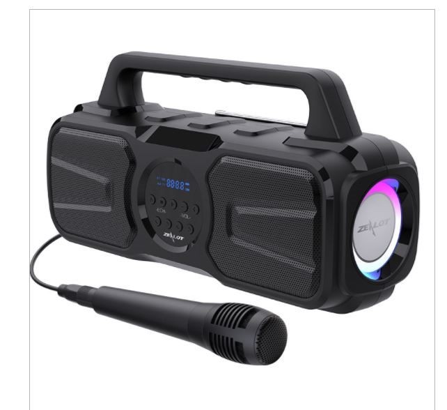 Speaker, Zealot P2, 40W, 8000mAh, With Wire Microphone,