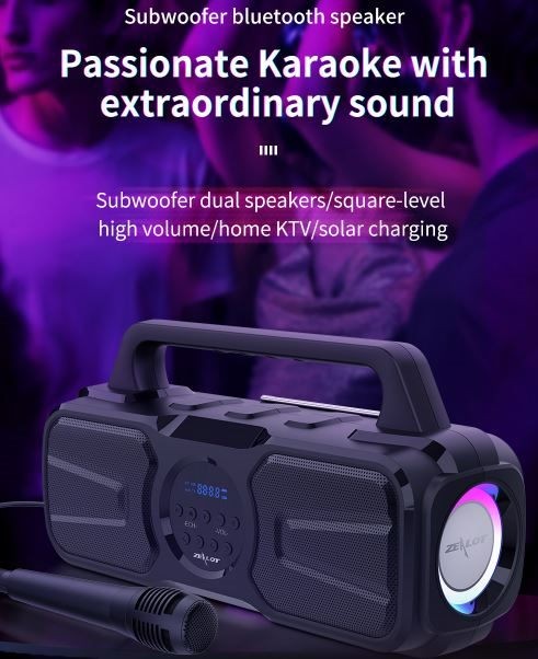 Speaker, Zealot P2, 40W, 8000mAh, With Wire Microphone,