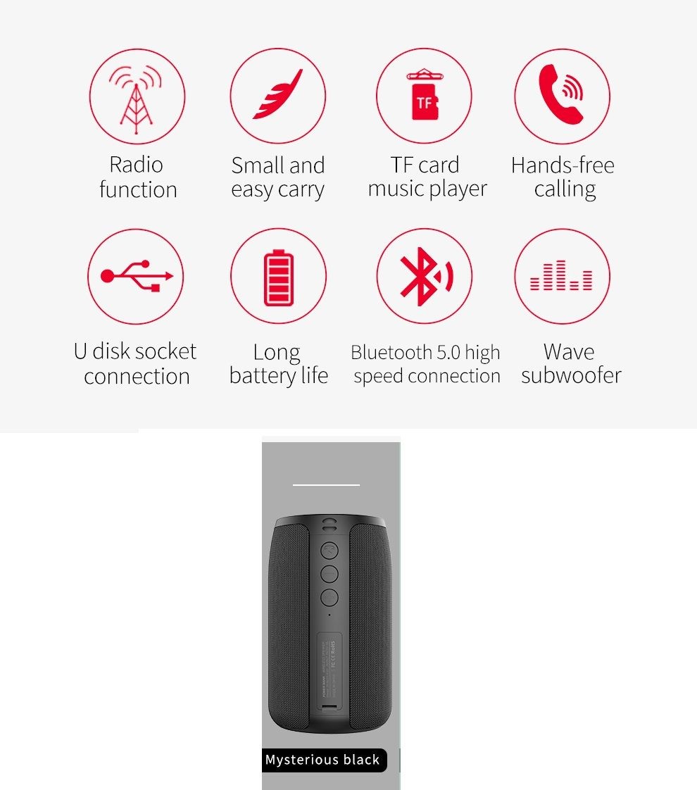 Speaker, Bluetooth speaker, S32, 8 Hours Playing, HiFi Sound