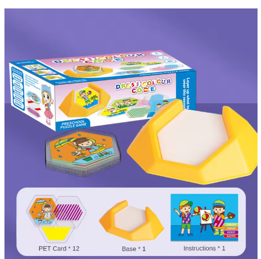 Color Code Puzzle Educational Children Logic Board Game Jigsaw Geometric Intelligent Puzzles Kids Spatial Toy DIY Gifts