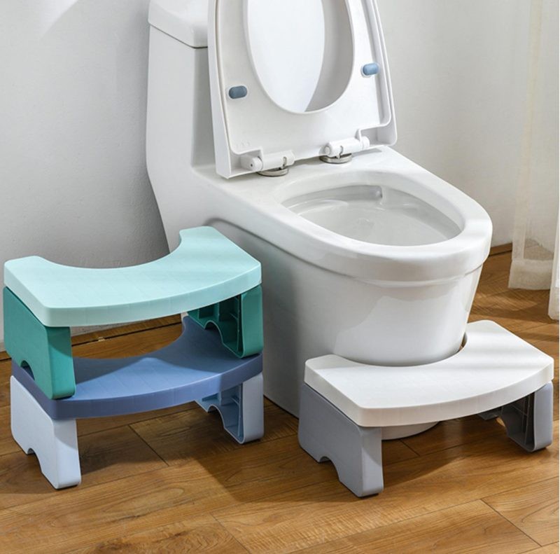 Toilet Step Stool Bathroom Footstool Blue