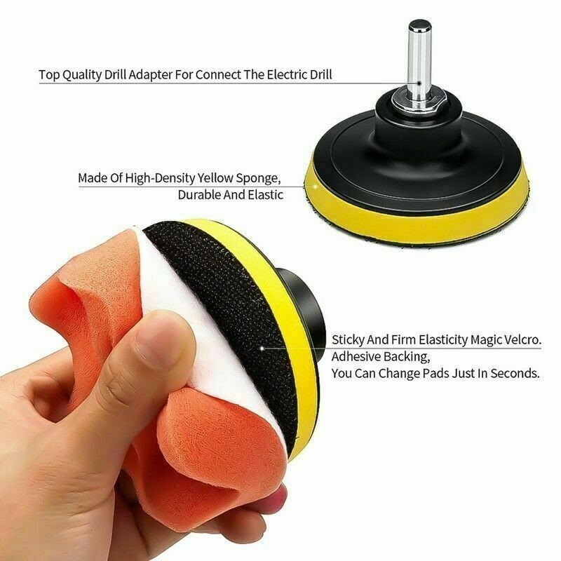 Car Polisher Buffer Cleaning Kit Polishing Waxing Buffing Sponge Pads