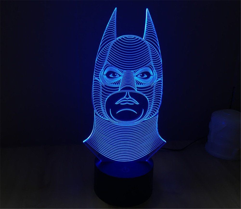 Batman 3D Night Lamp LED Light, Power By USB, 7 Changeable color