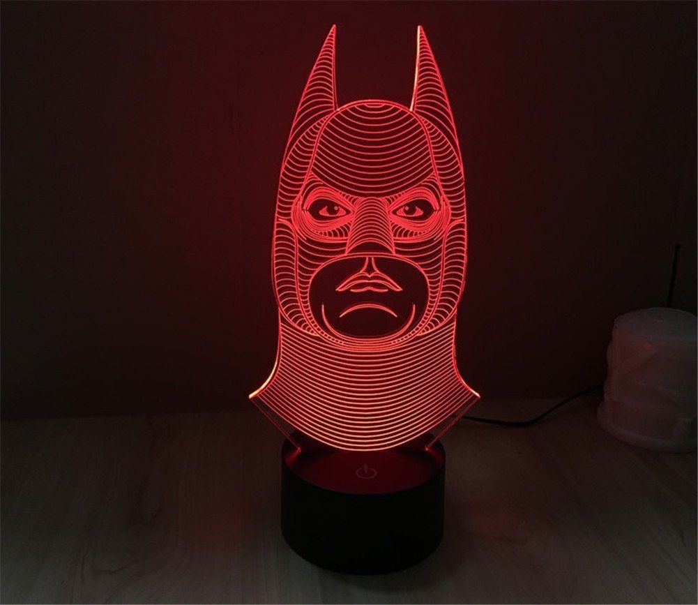 Batman 3D Night Lamp LED Light, Power By USB, 7 Changeable color